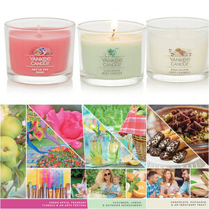 Yankee Candle 3-pack Mini Candle Set Lemon Apple Sandalwood Chocolate Vanilla